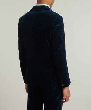 Oliver Spencer - Mansfield Sapphire Blue Velvet Jacket image number 3
