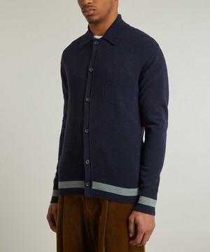 Oliver Spencer - Britten Knitted Navy Greeves Cardigan image number 2