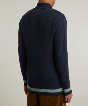 Oliver Spencer - Britten Knitted Navy Greeves Cardigan image number 3