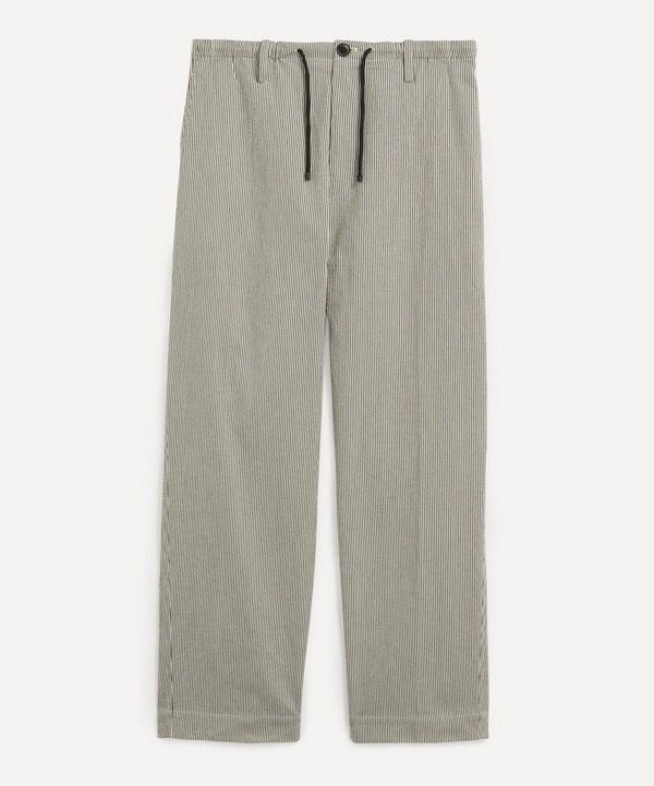 Dries Van Noten - Striped Drawstring Cotton Trousers image number null