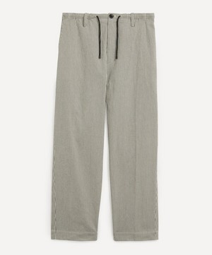Dries Van Noten - Striped Drawstring Cotton Trousers image number 0