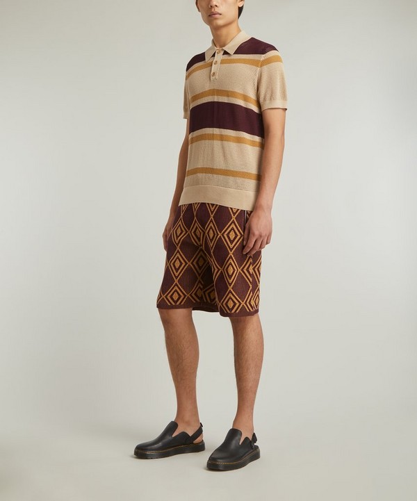 Dries Van Noten - Open-Knit Striped Polo Shirt image number null