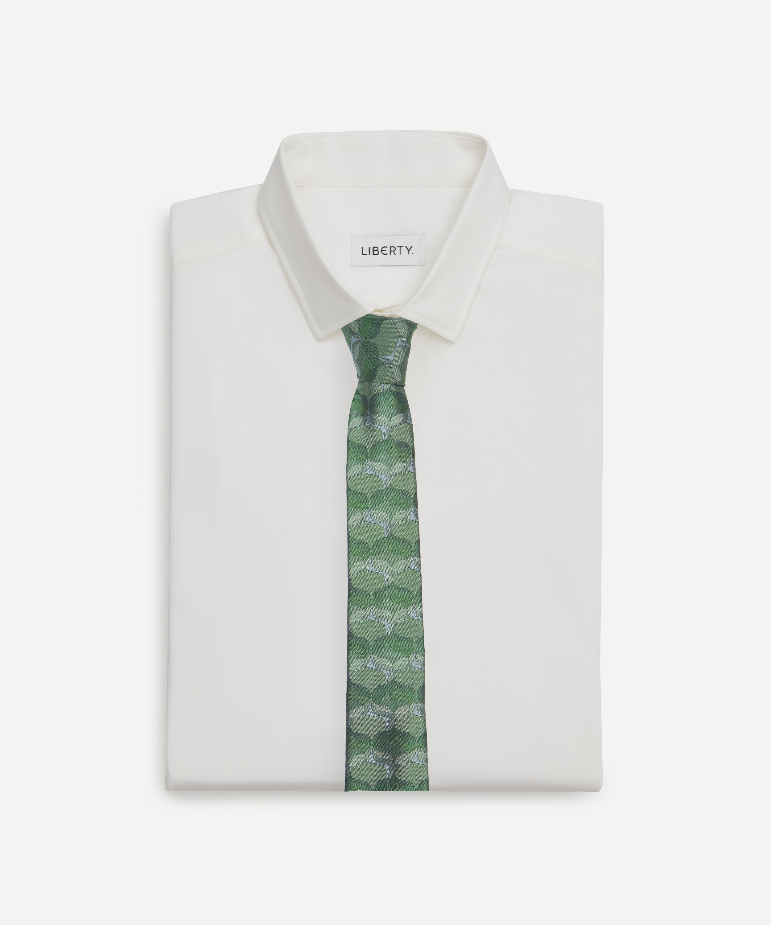 Dries Van Noten - Green Abstract Silk Jacquard Tie image number 1