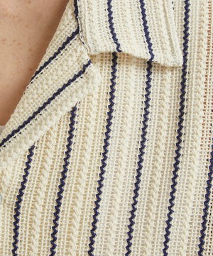 Le17septembre - Striped Crochet Knit Shirt image number 4