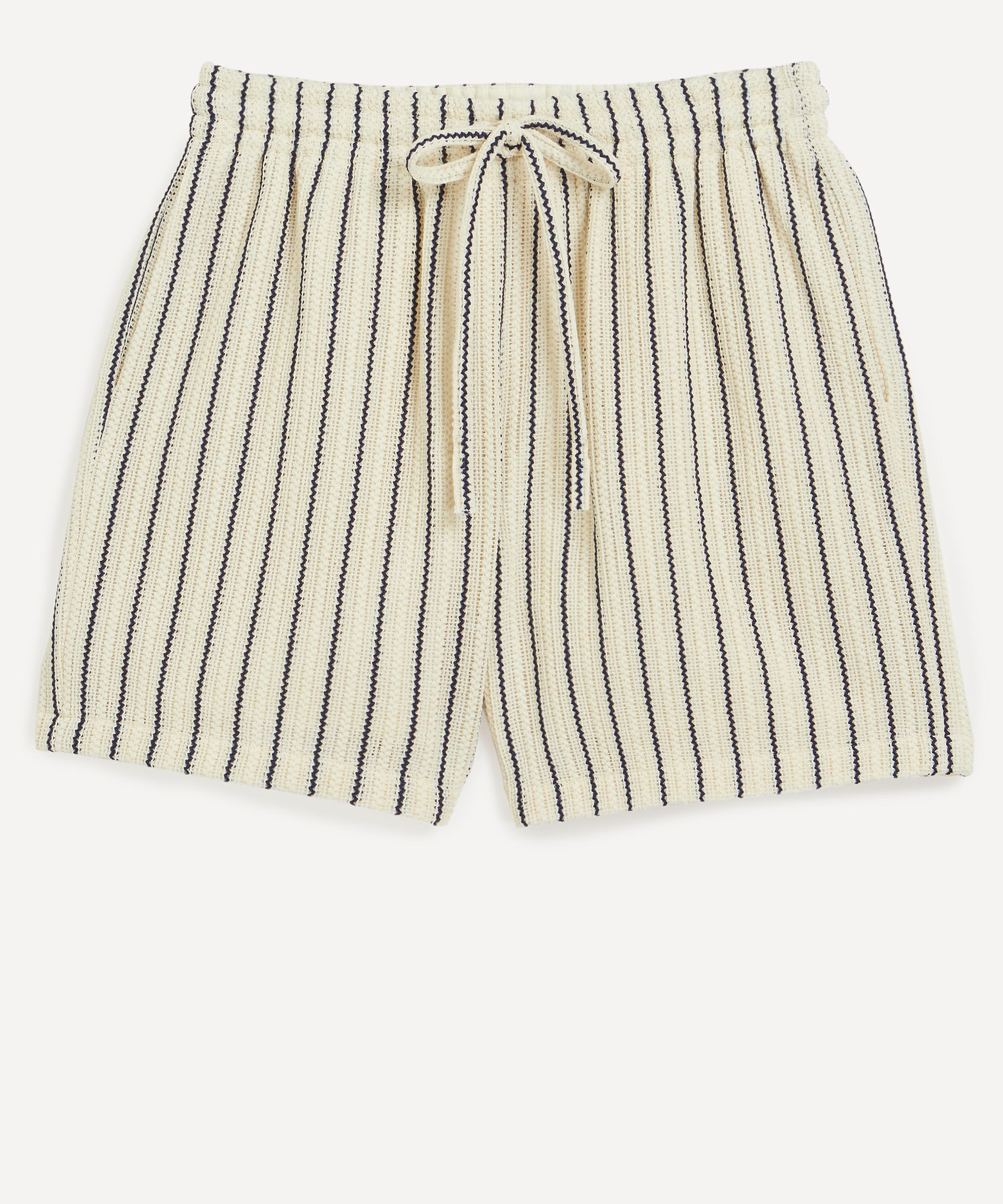 Le17septembre - Striped Crochet Knit Shorts image number 0