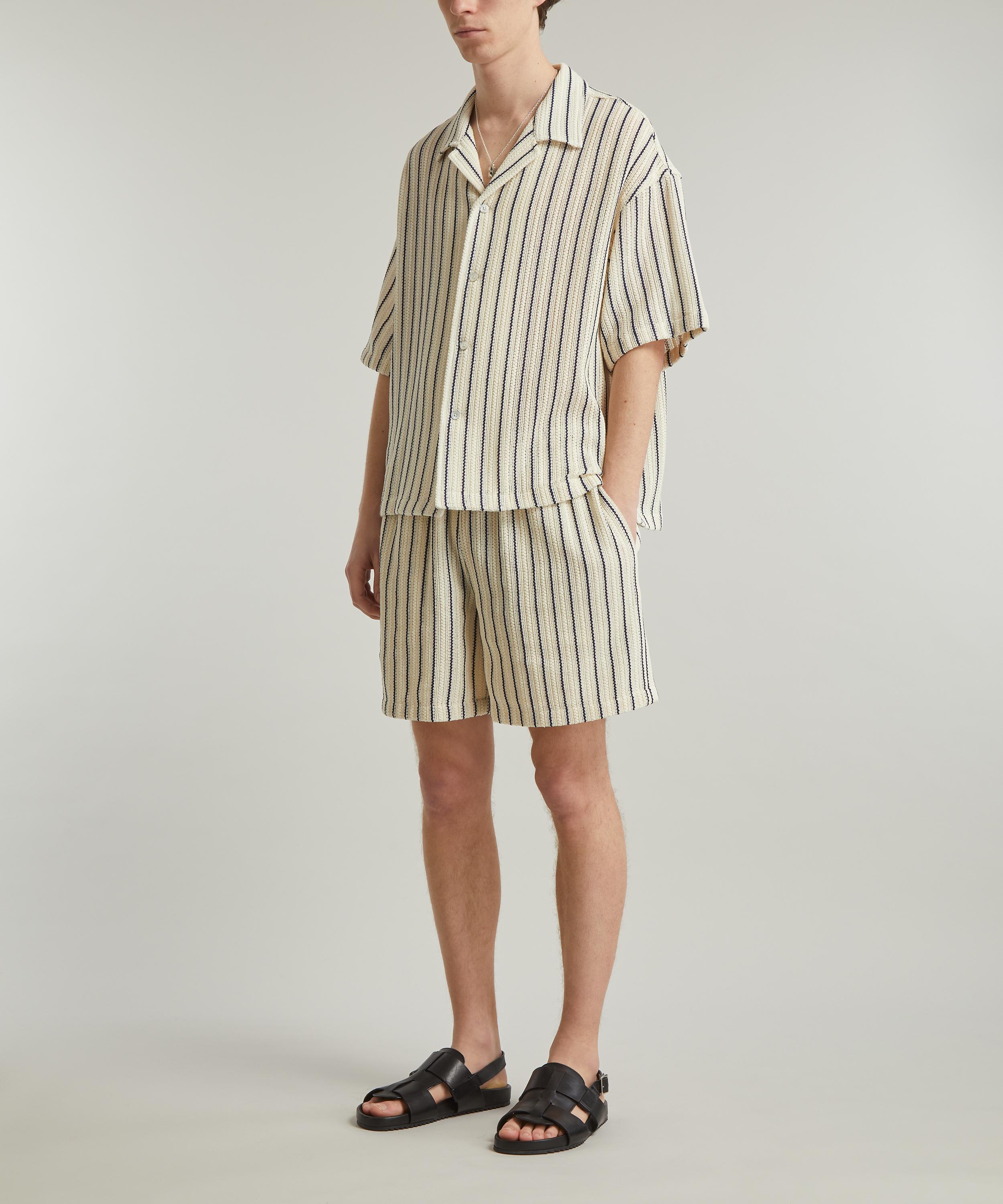 Le17septembre - Striped Crochet Knit Shorts image number 1