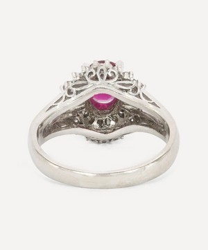 Kojis - Platinum Vintage Ruby and Diamond Cluster Ring image number 2