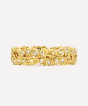 Kojis - 18ct Gold Floral Diamond Eternity Ring image number 0