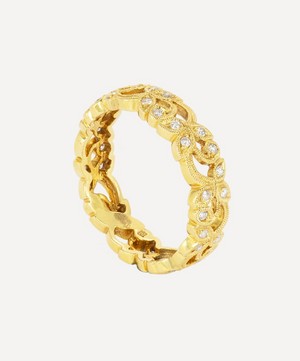 Kojis - 18ct Gold Floral Diamond Eternity Ring image number 1