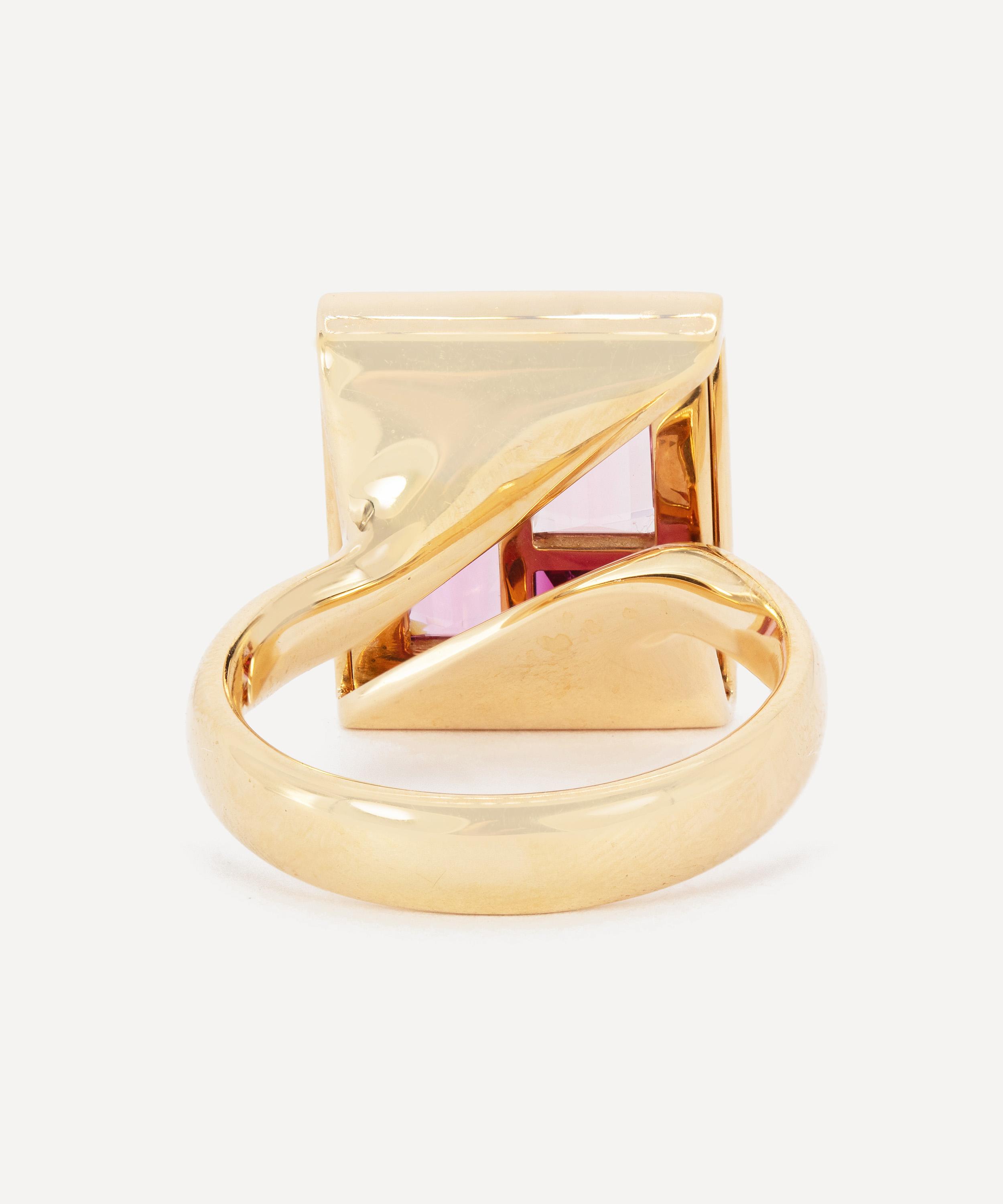 Kojis - 18ct Rose Gold Pink Tourmaline and Diamond Chocolate Box Ring image number 3