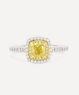 Kojis - Platinum Yellow Diamond Cluster Engagement Ring image number 0