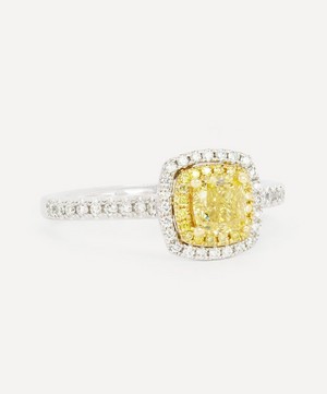 Kojis - Platinum Yellow Diamond Cluster Engagement Ring image number 1