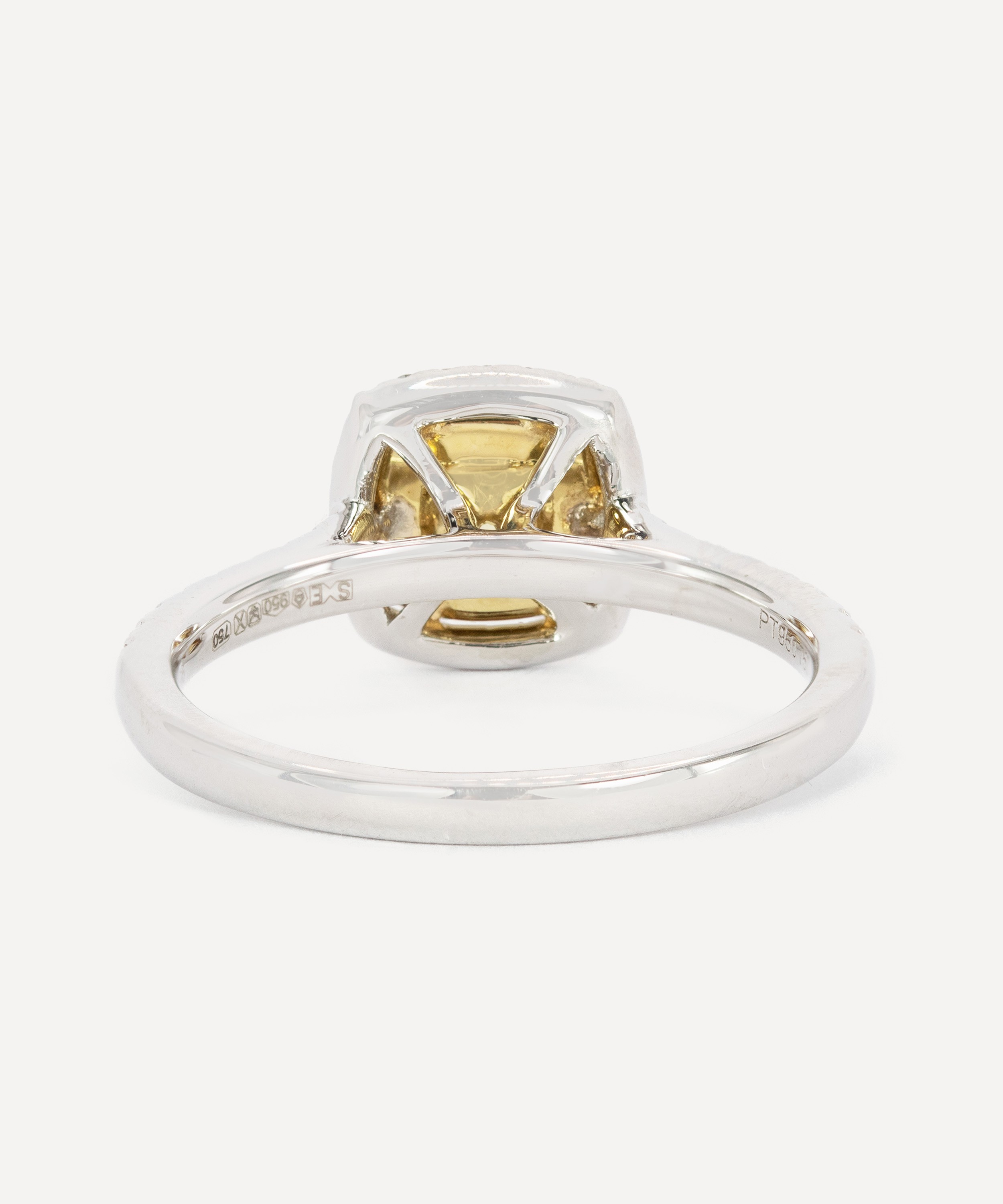 Kojis - Platinum Yellow Diamond Cluster Engagement Ring image number 2