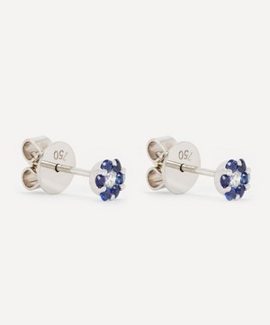 Kojis - 18ct White Gold Sapphire and Diamond Flower Cluster Earrings image number 1