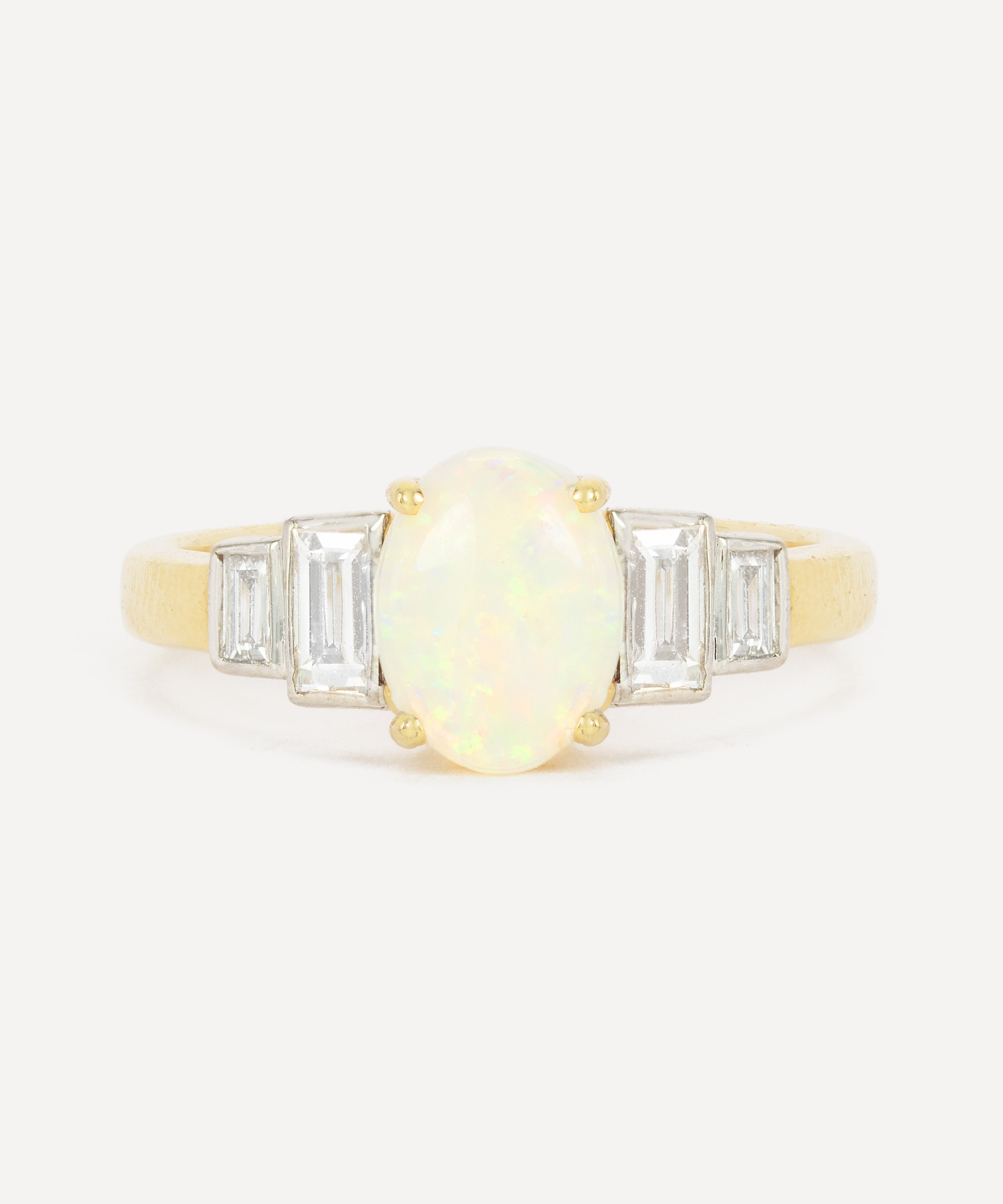 Kojis - 18ct Gold Opal and Diamond Five Stone Ring image number 0