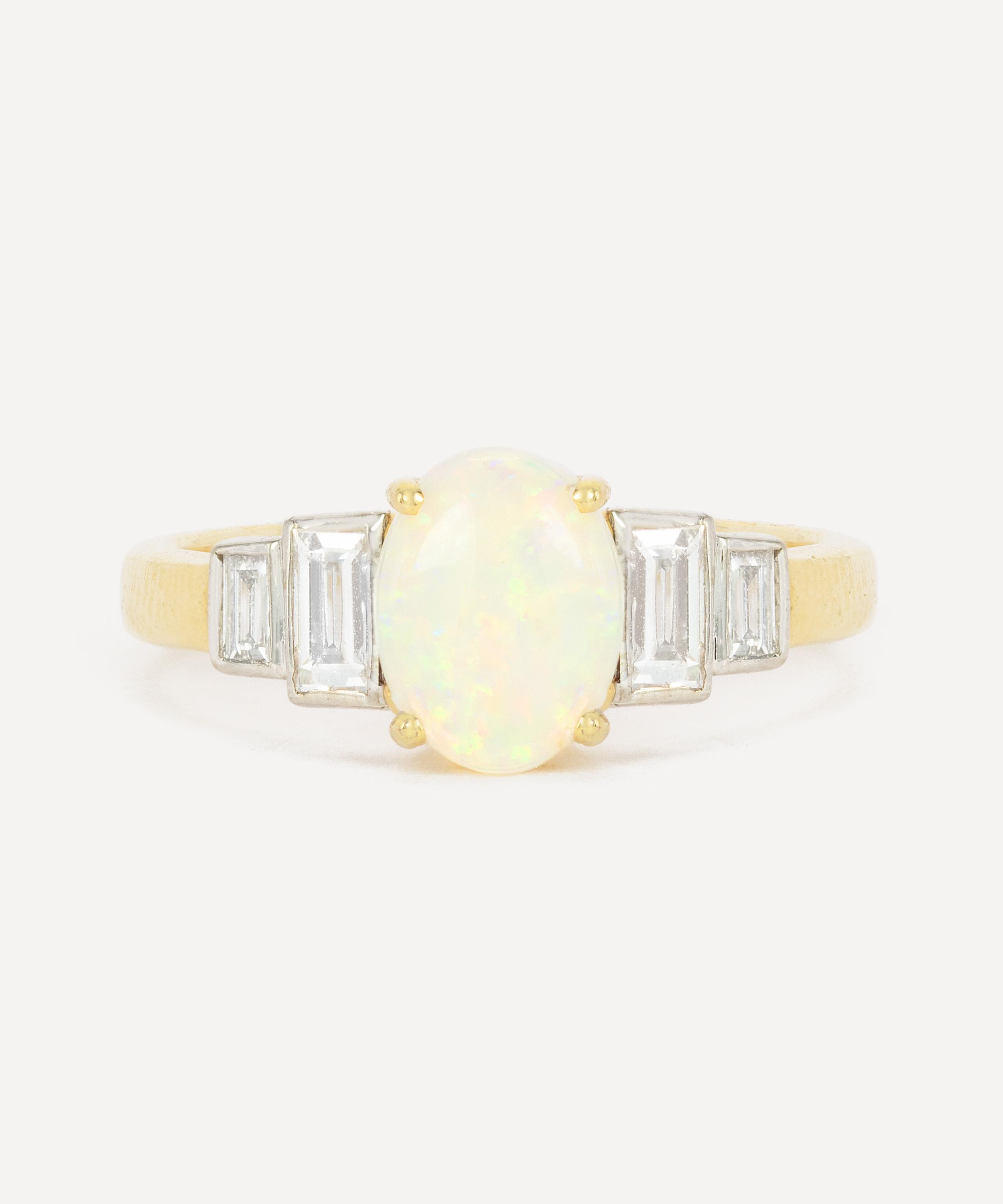 Kojis - 18ct Gold Opal and Diamond Five Stone Ring image number 0