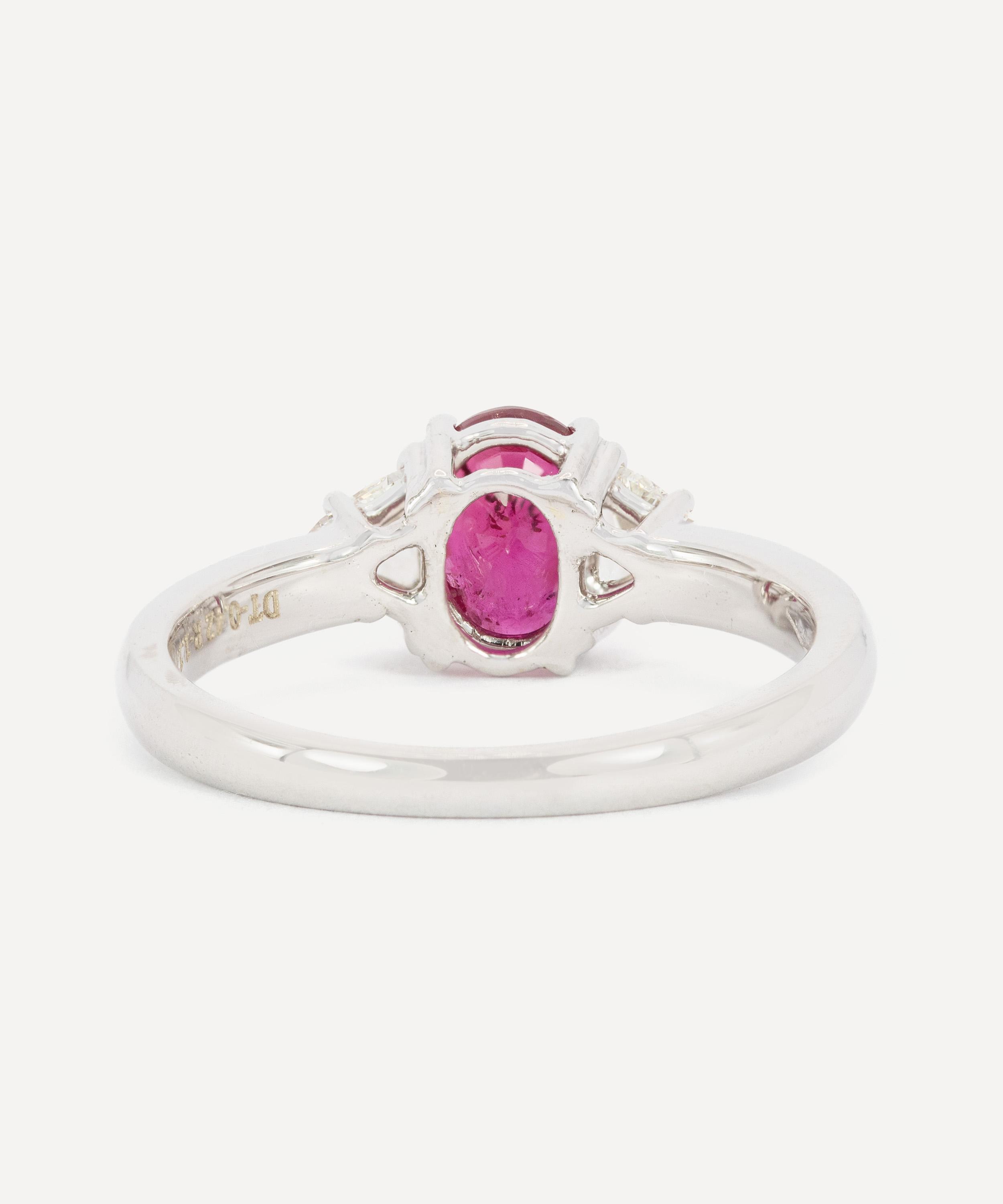 Kojis - 18ct White Gold Ruby and Diamond Trilogy Ring image number 2