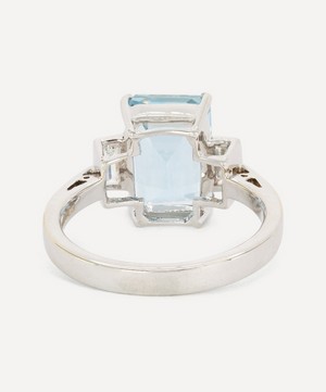Kojis - 18ct White Gold Aquamarine and Diamond Cocktail Ring image number 2