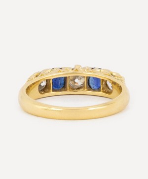 Kojis - 18ct Gold Antique Sapphire and Diamond Carved Head Ring image number 4
