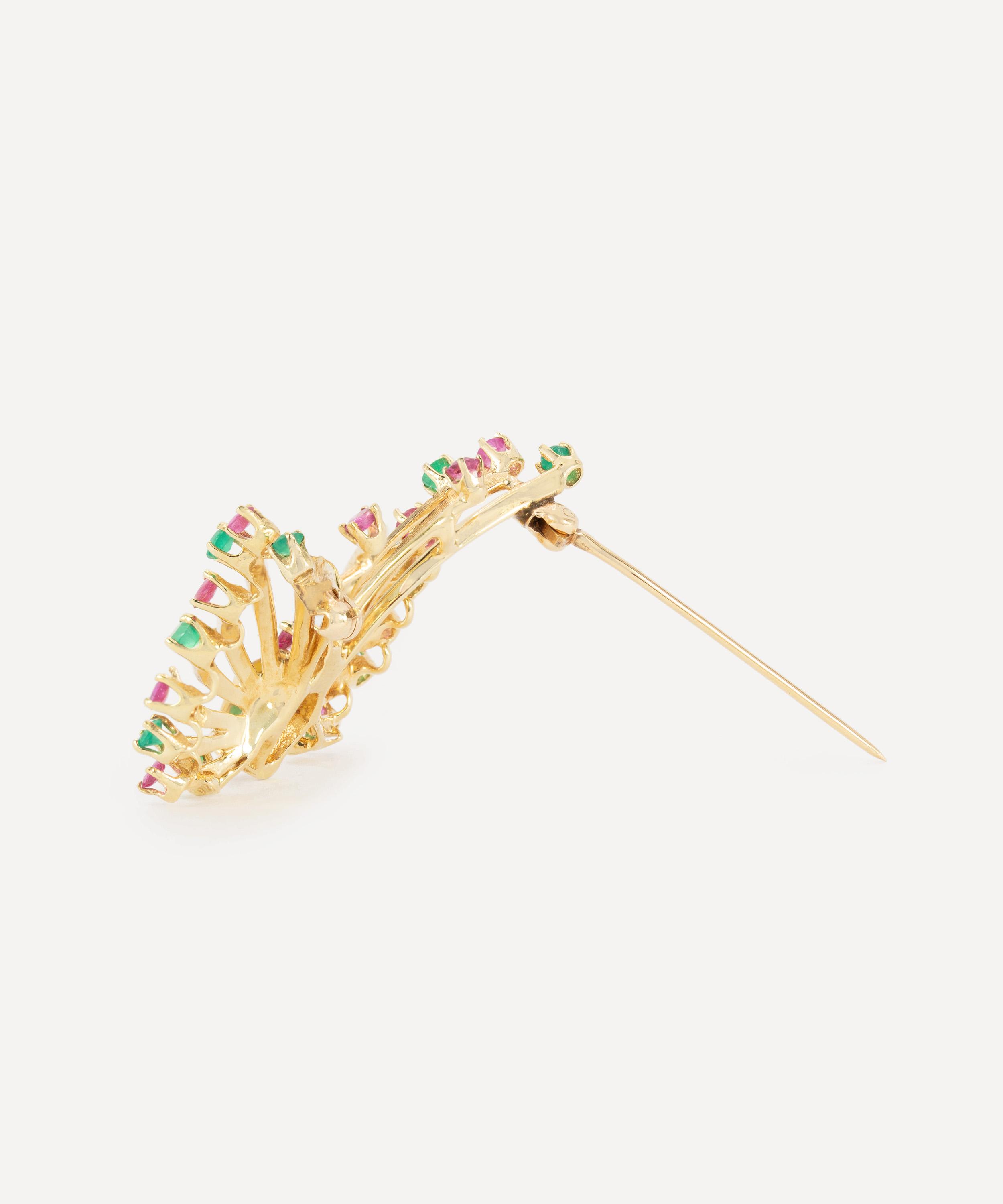 Kojis - 14ct Gold Vintage Gem-Set Butterfly Brooch image number 2
