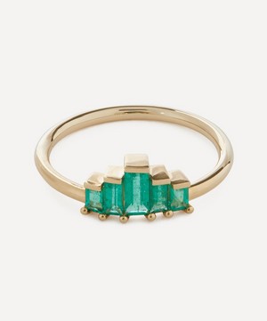 Artemer - 18ct Gold Baguette Cut Emerald Engagement Ring image number 0