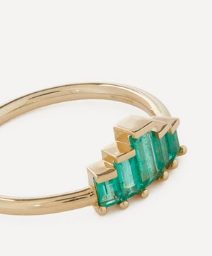 Artemer - 18ct Gold Baguette Cut Emerald Engagement Ring image number 1