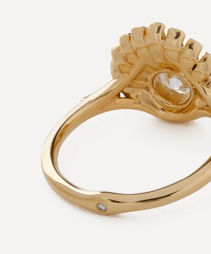 Artemer - 18ct Gold Vintage Art Deco Baguette Crown Cluster Engagement Ring image number 1