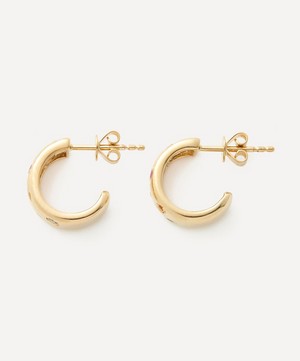 Roxanne First - 14ct Gold Rainbow Sapphire Confetti Hoop Earrings image number 1