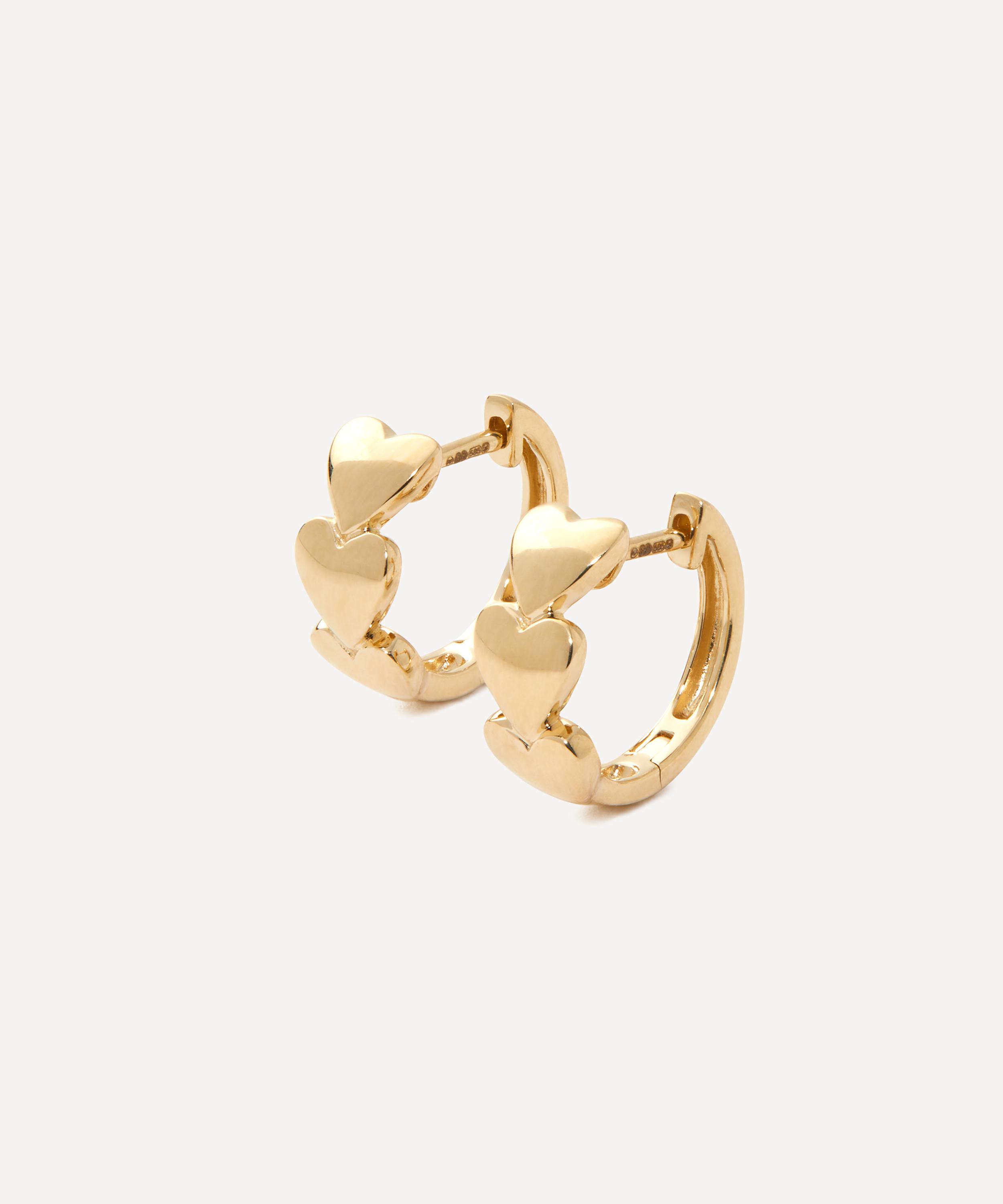 Roxanne First - 14ct Gold Heart of Gold Hoop Earrings