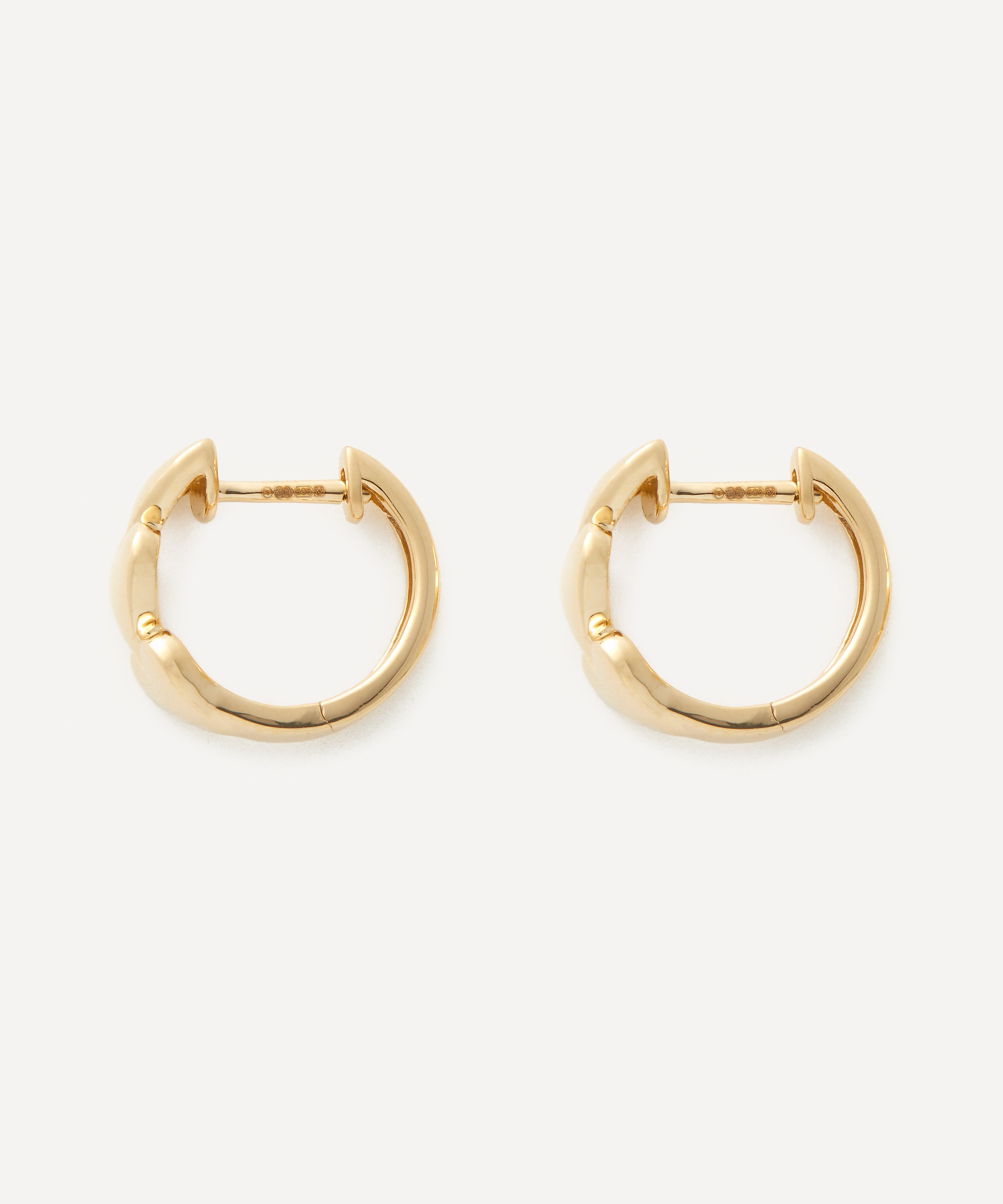 Roxanne First - 14ct Gold Heart of Gold Hoop Earrings image number 2
