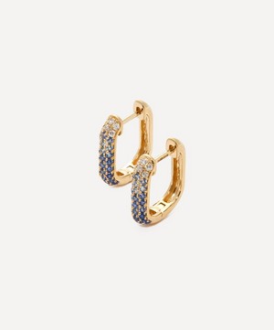 Roxanne First - 14ct Gold Blue Ombré Oval Hoop Earrings image number 0