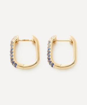 Roxanne First - 14ct Gold Blue Ombré Oval Hoop Earrings image number 1