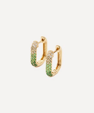 Roxanne First - 14ct Gold Green Ombré Oval Hoop Earrings image number 0