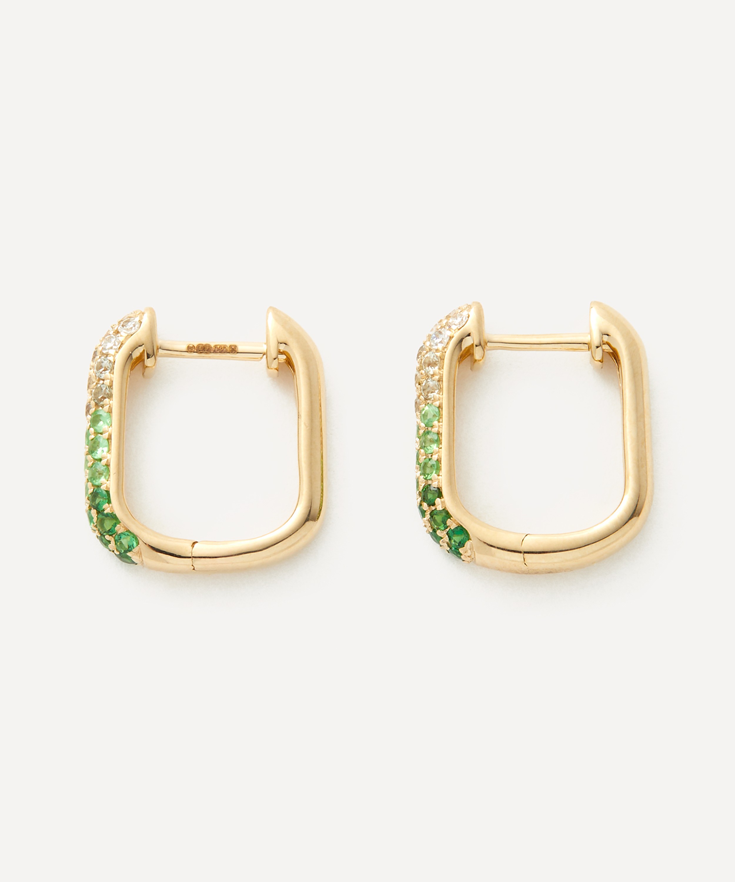 Roxanne First - 14ct Gold Green Ombré Oval Hoop Earrings image number 2