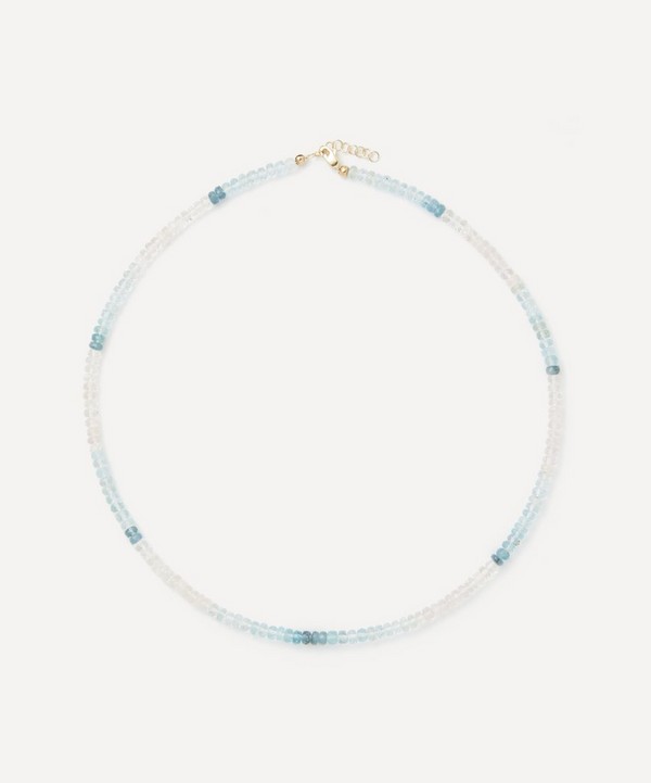 Roxanne First - 9ct Gold Aquamarine Beaded Necklace
