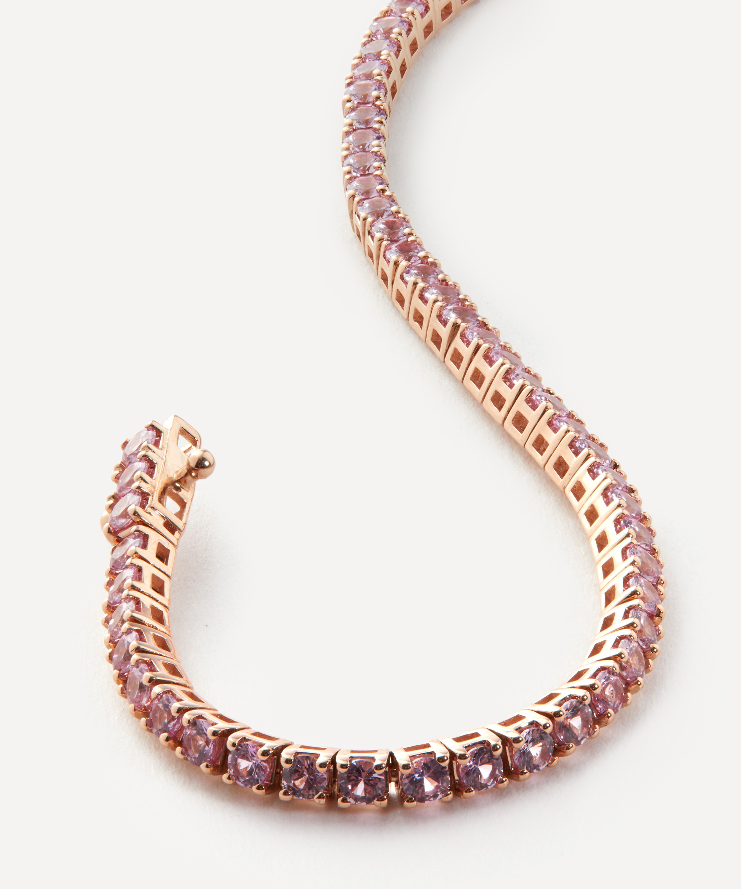 Roxanne First - 14ct Rose Gold Pink Sapphire Tennis Bracelet image number 1