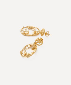 Alex Monroe - 22ct Gold-Plated Doe and Stag Oval Loop Drop image number 1