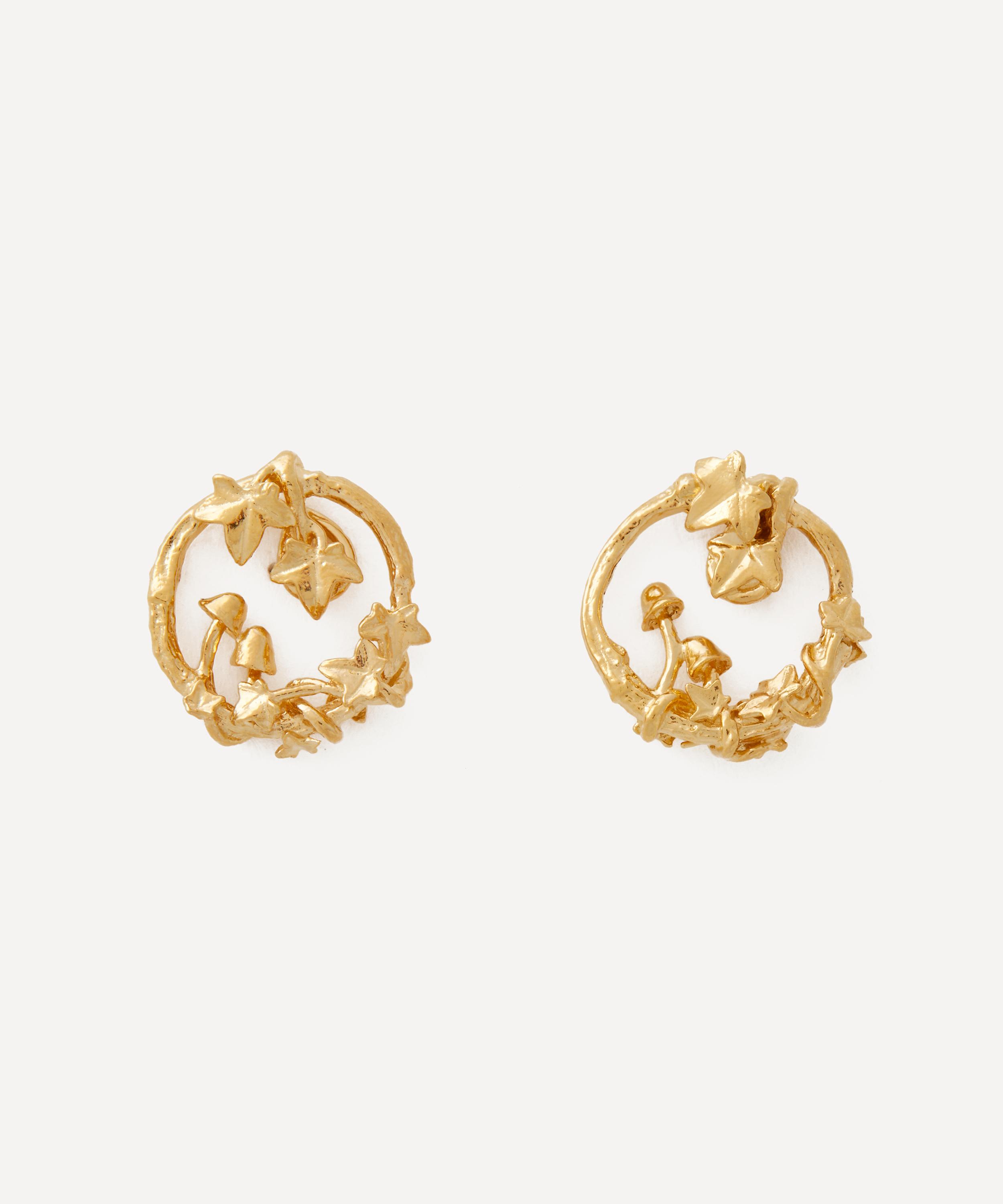 Alex Monroe - 22ct Gold-Plated Woodland Loop Stud Earrings image number 0
