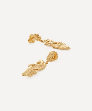 Alex Monroe - 22ct Gold-Plated Forest Bark Drop Earrings image number 1