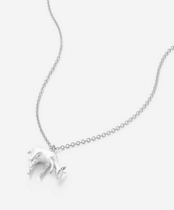 Alex Monroe - Sterling Silver Grazing Doe Pendant Necklace image number null