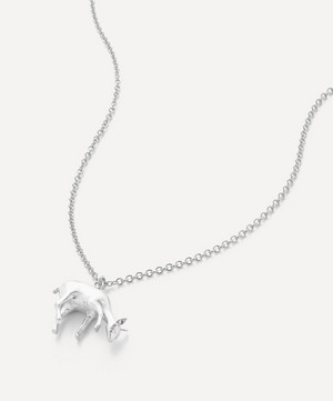 Alex Monroe - Sterling Silver Grazing Doe Pendant Necklace image number 0
