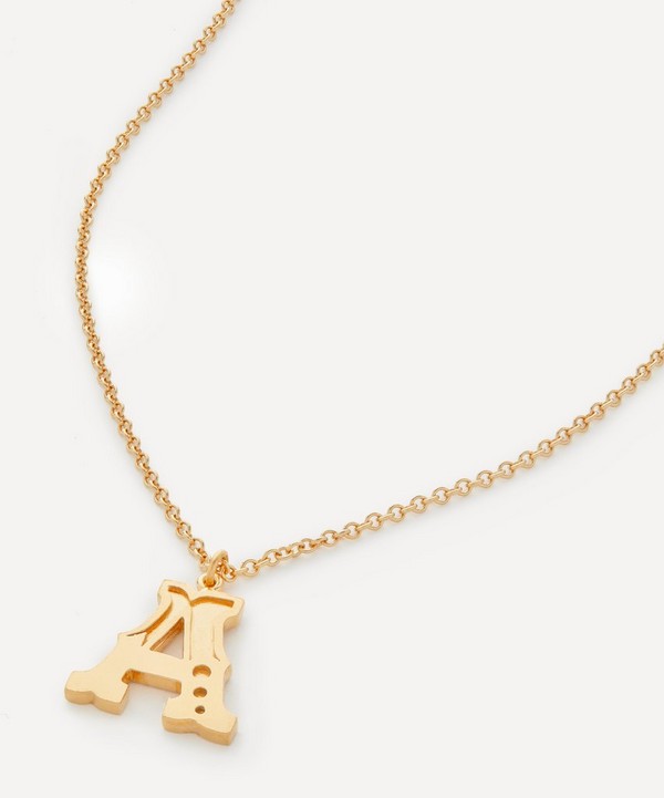 Alex Monroe - 18ct Gold-Plated Vermeil Silver Just My Type Letter A Necklace image number null