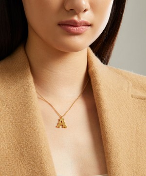 Alex Monroe - 18ct Gold-Plated Vermeil Silver Just My Type Letter A Necklace image number 1