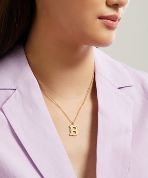 Alex Monroe - 18ct Gold-Plated Vermeil Silver Just My Type Letter B Necklace image number 1