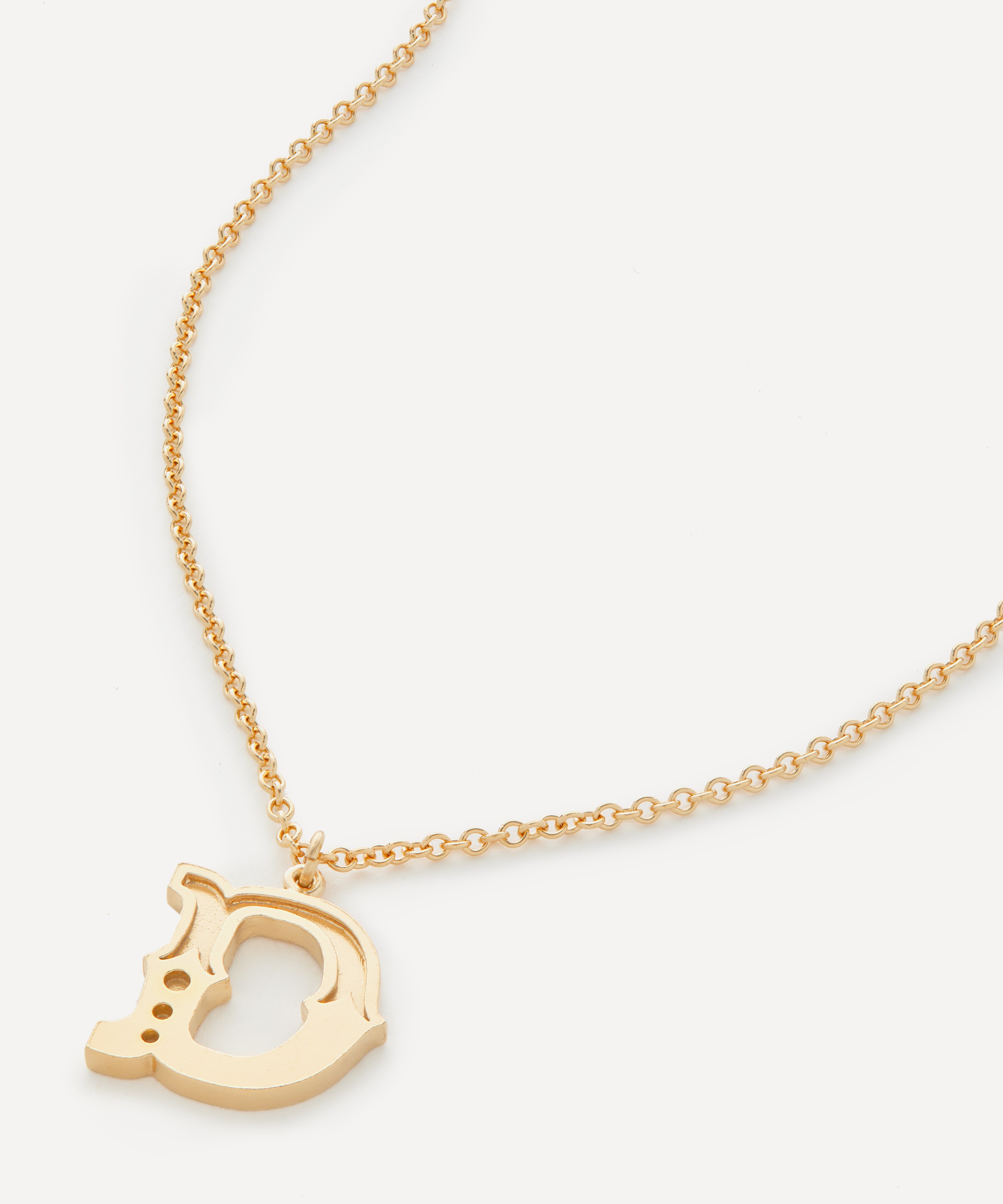 Alex Monroe - 18ct Gold-Plated Vermeil Silver Just My Type Letter D Necklace image number 0