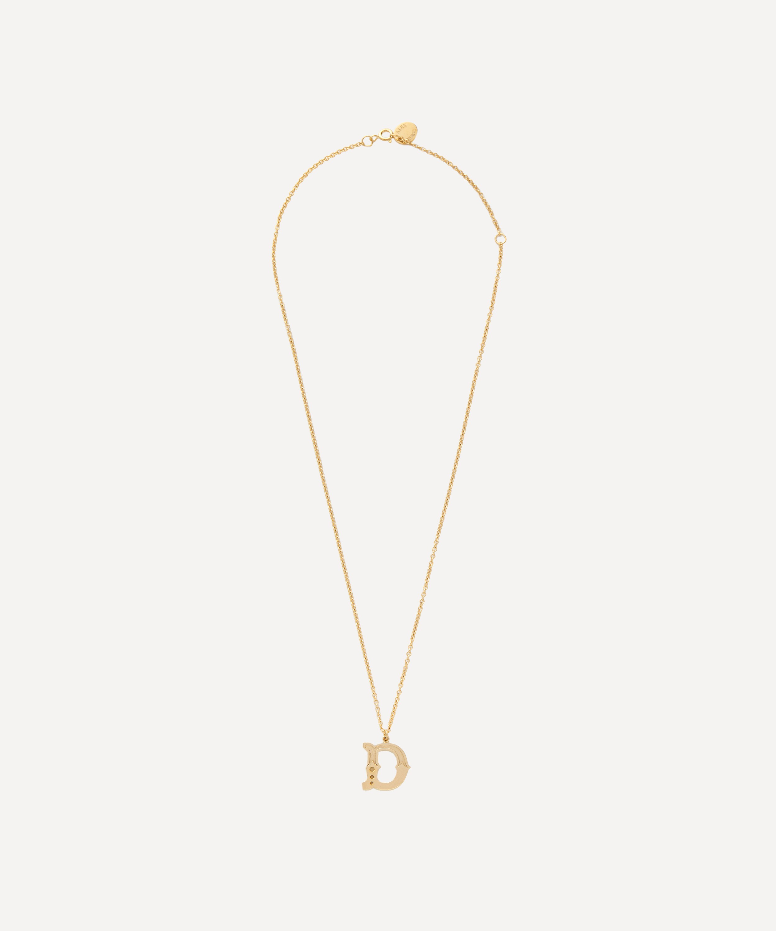Alex Monroe - 18ct Gold-Plated Vermeil Silver Just My Type Letter D Necklace image number 2