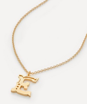 Alex Monroe - 18ct Gold-Plated Vermeil Silver Just My Type Letter E Necklace image number 0
