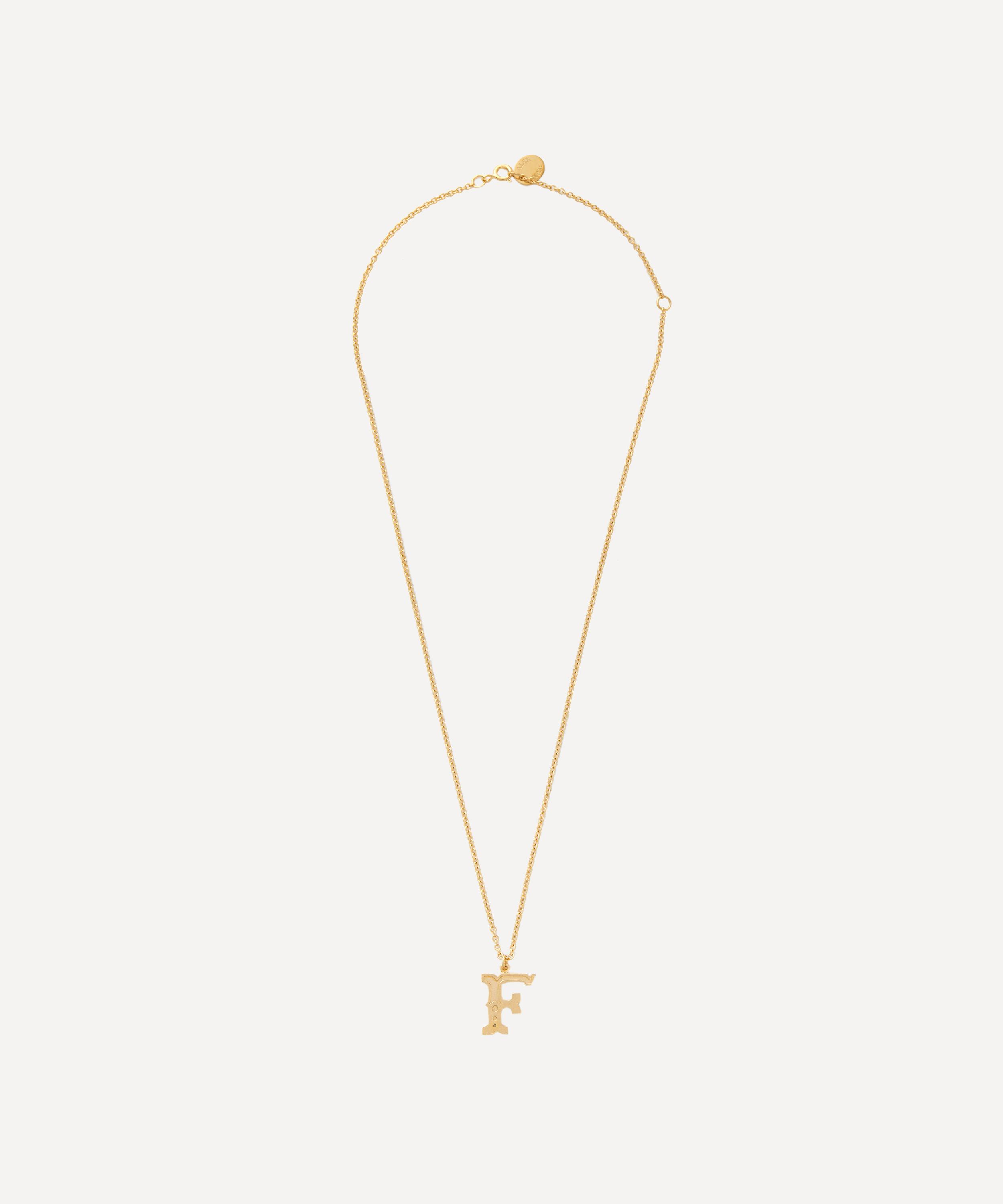 Alex Monroe - 18ct Gold-Plated Vermeil Silver Just My Type Letter F Necklace image number 2