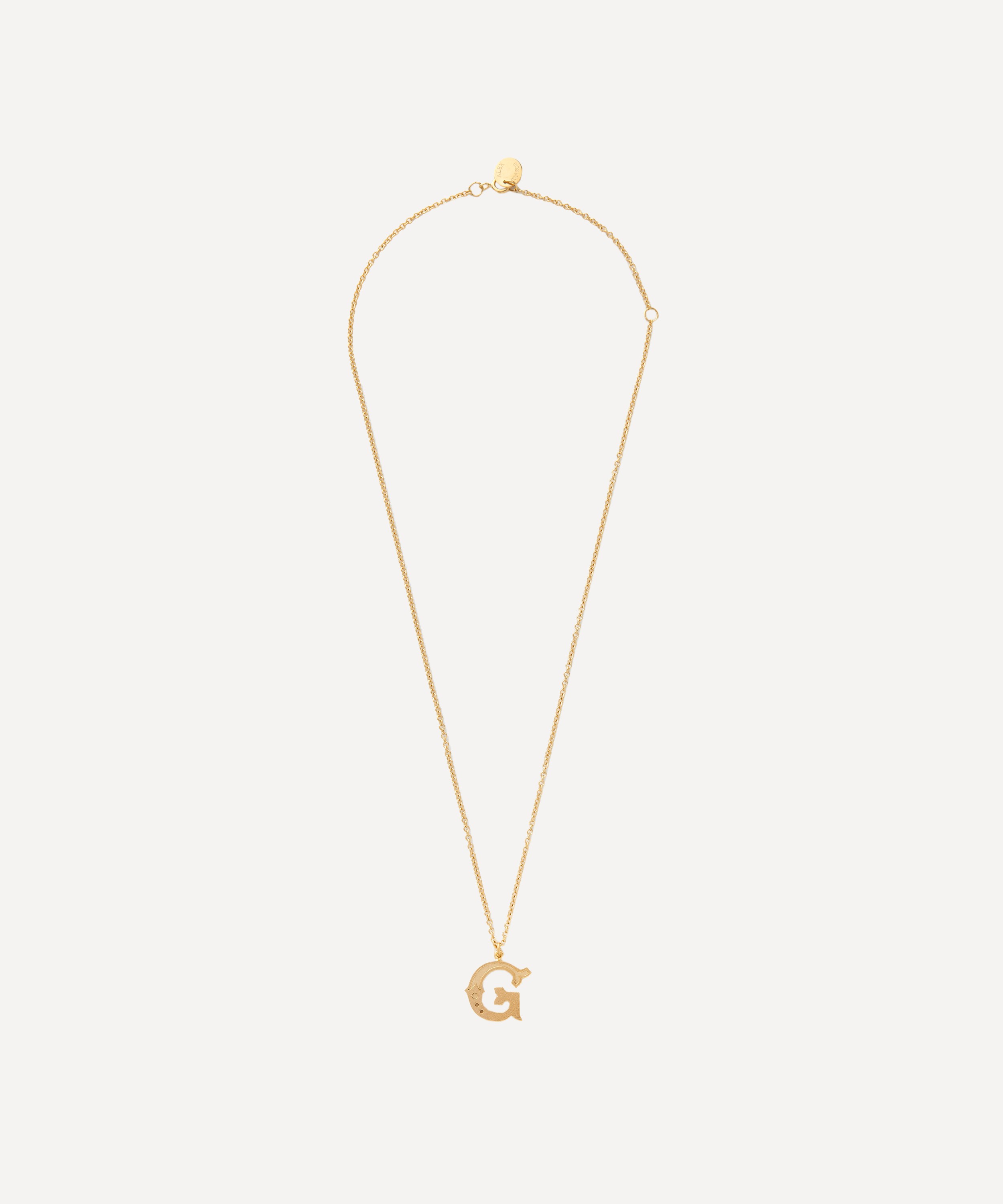 Alex Monroe - 18ct Gold-Plated Vermeil Silver Just My Type Letter G Necklace image number 2