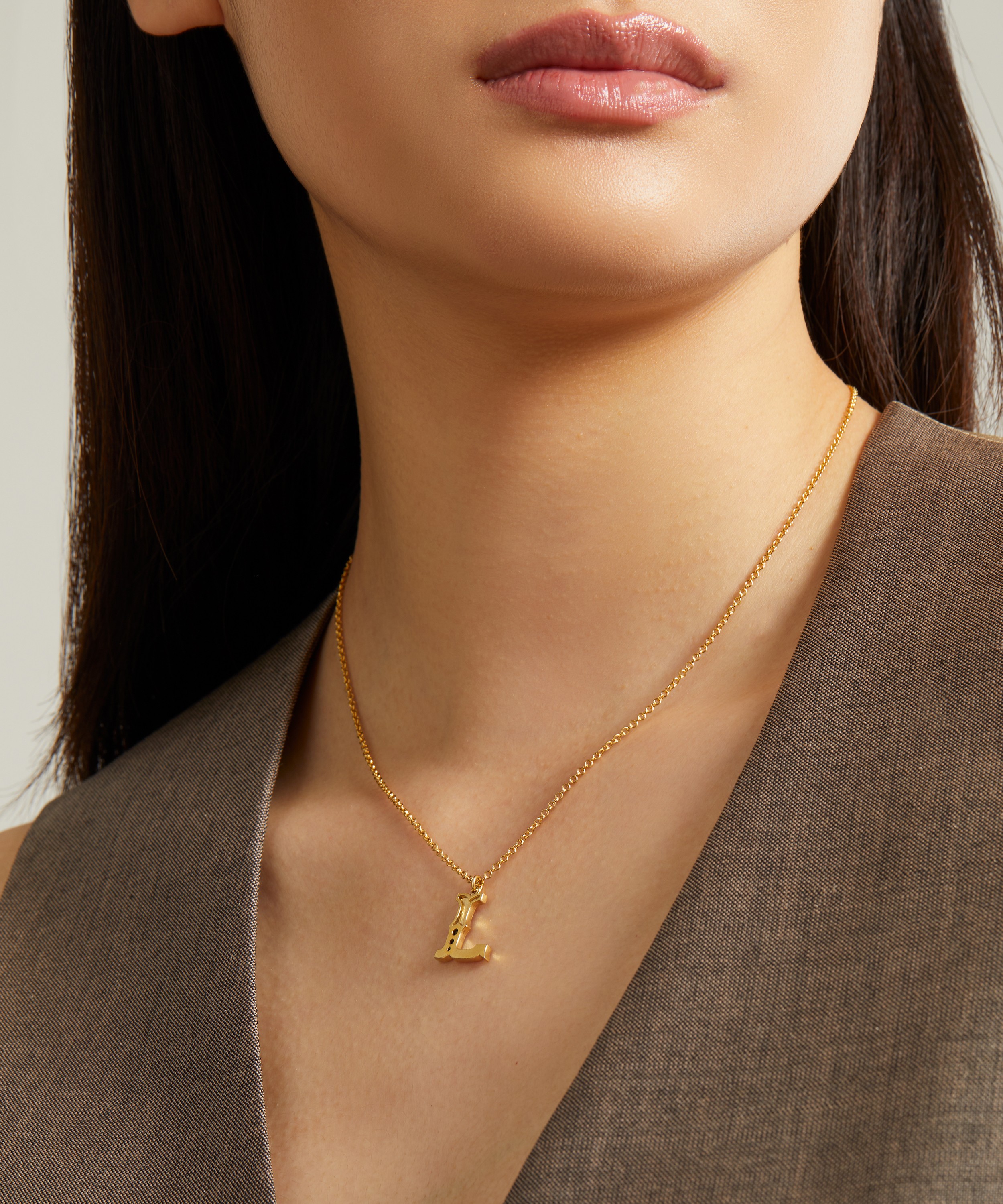 Alex Monroe - 18ct Gold-Plated Vermeil Silver Just My Type Letter L Necklace image number 1